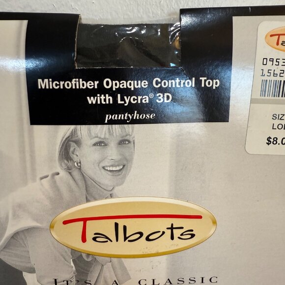 Talbots Microfiber Opaque Control Top Pantyhose Lycra 3D Size A Loden VTG Hose - Picture 9 of 9
